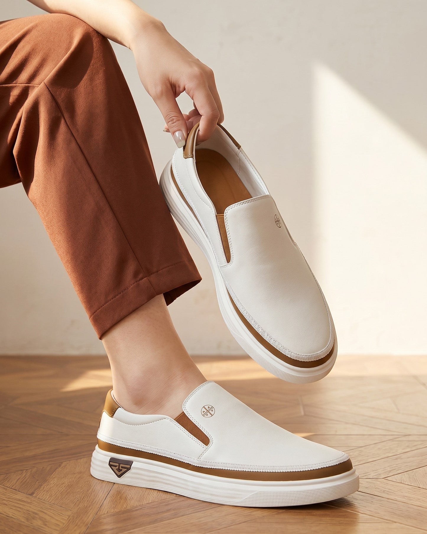Vilente Leather Slip-Ons