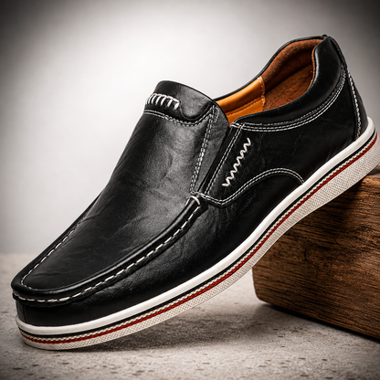 Tommy Grey Leather Loafers
