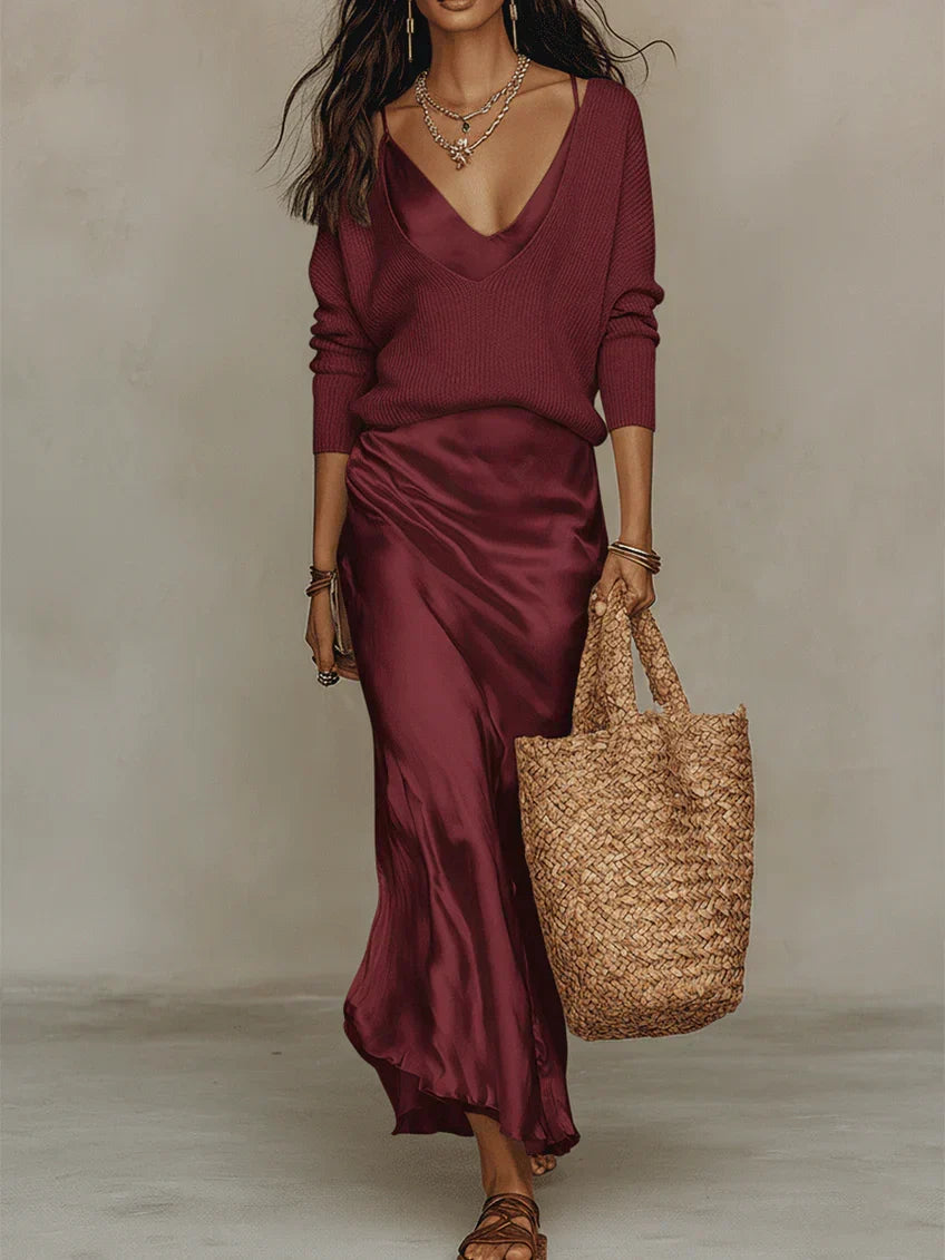 Solis Slip Dress & Knit Set