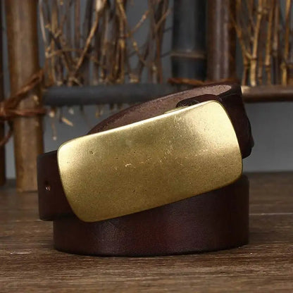 Manor Brass Buckle Leather Belt