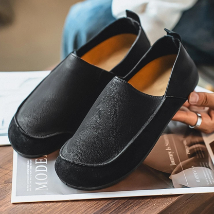 Earth Suede & Leather Slip-Ons