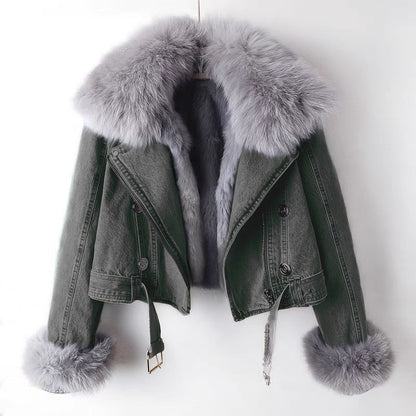 Mizzo Detachable Faux Fur Lined Denim Jacket