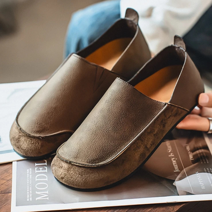 Earth Suede & Leather Slip-Ons