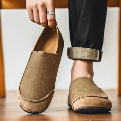 Earth Suede & Leather Slip-Ons