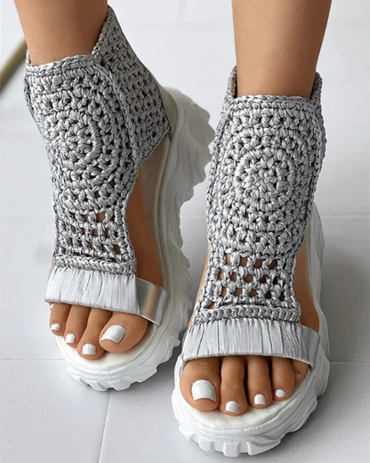 Mandala Knit Sandals