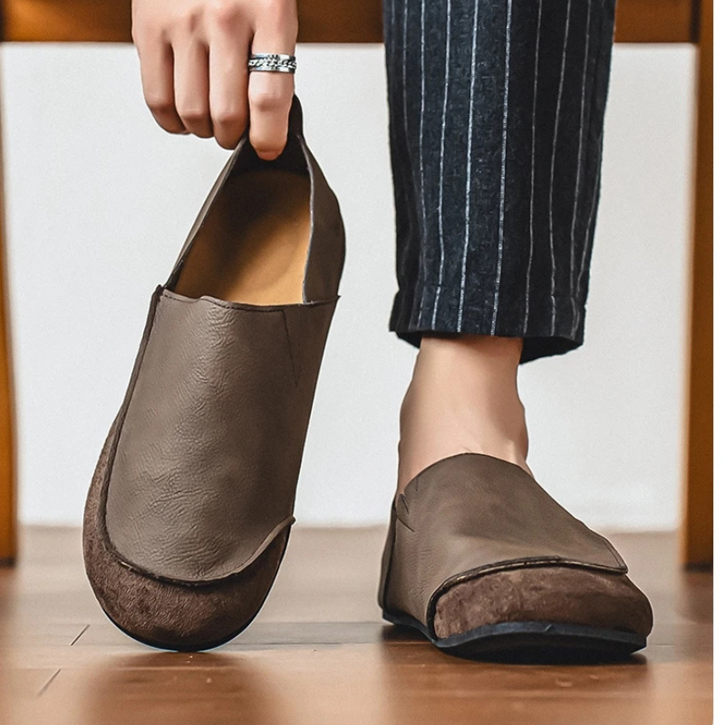 Earth Suede & Leather Slip-Ons