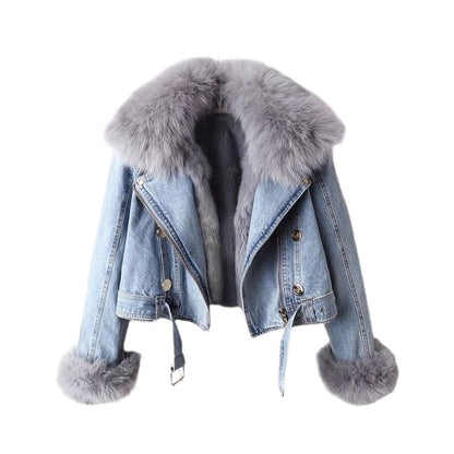 Mizzo Detachable Faux Fur Lined Denim Jacket
