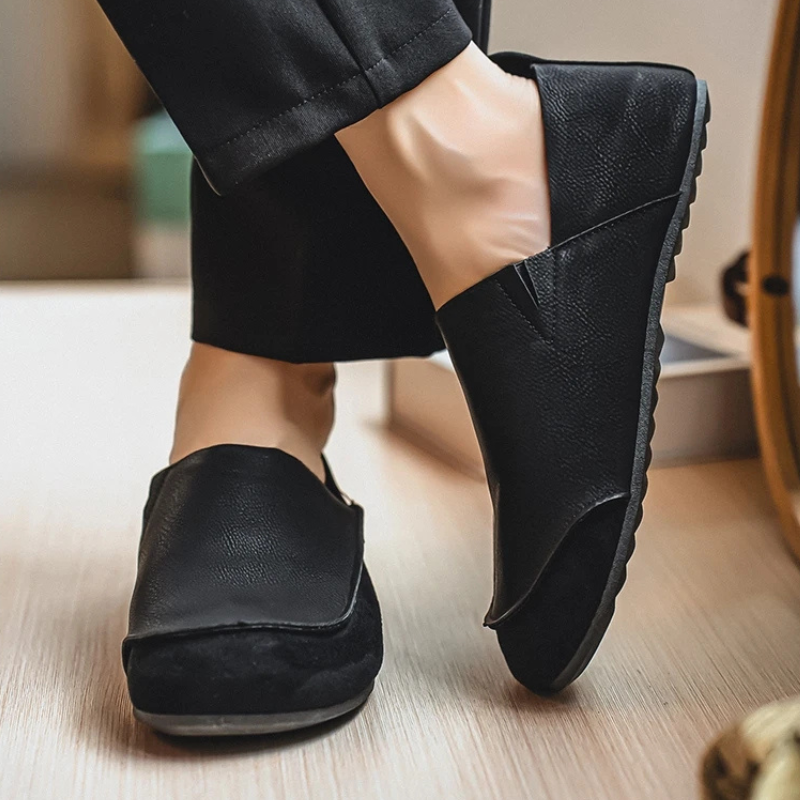 Earth Suede & Leather Slip-Ons