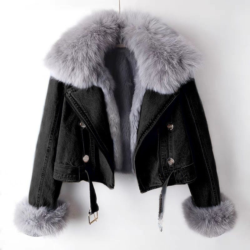 Mizzo Detachable Faux Fur Lined Denim Jacket