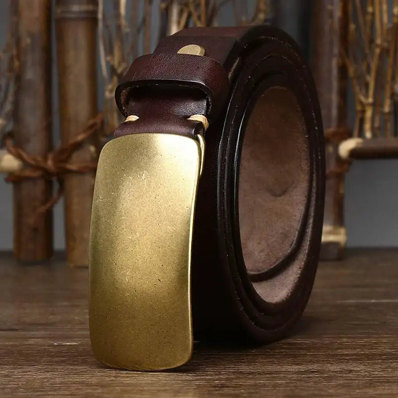 Manor Brass Buckle Leather Belt