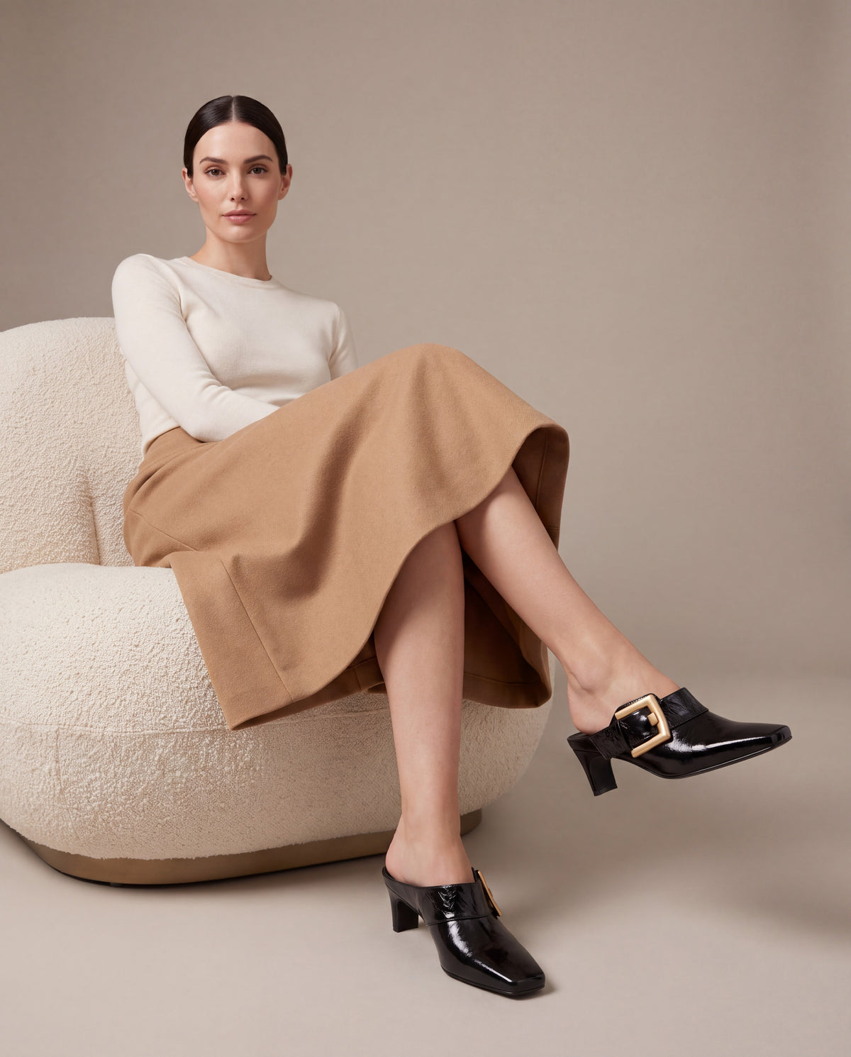 Betty Boo Buckle Accent Mule