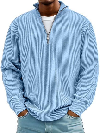 Marc Ribbed Zip-Neck Jumper