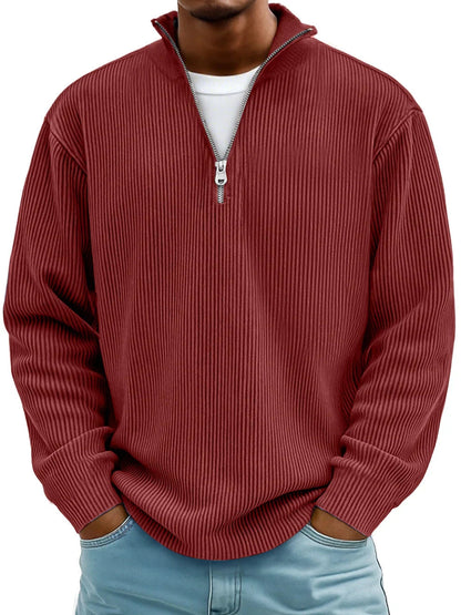 Marc Ribbed Zip-Neck Jumper