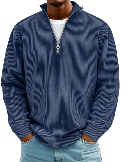 Marc Ribbed Zip-Neck Jumper
