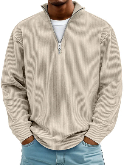 Marc Ribbed Zip-Neck Jumper