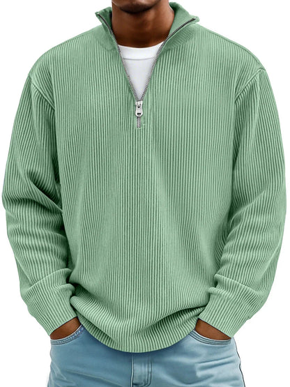 Marc Ribbed Zip-Neck Jumper