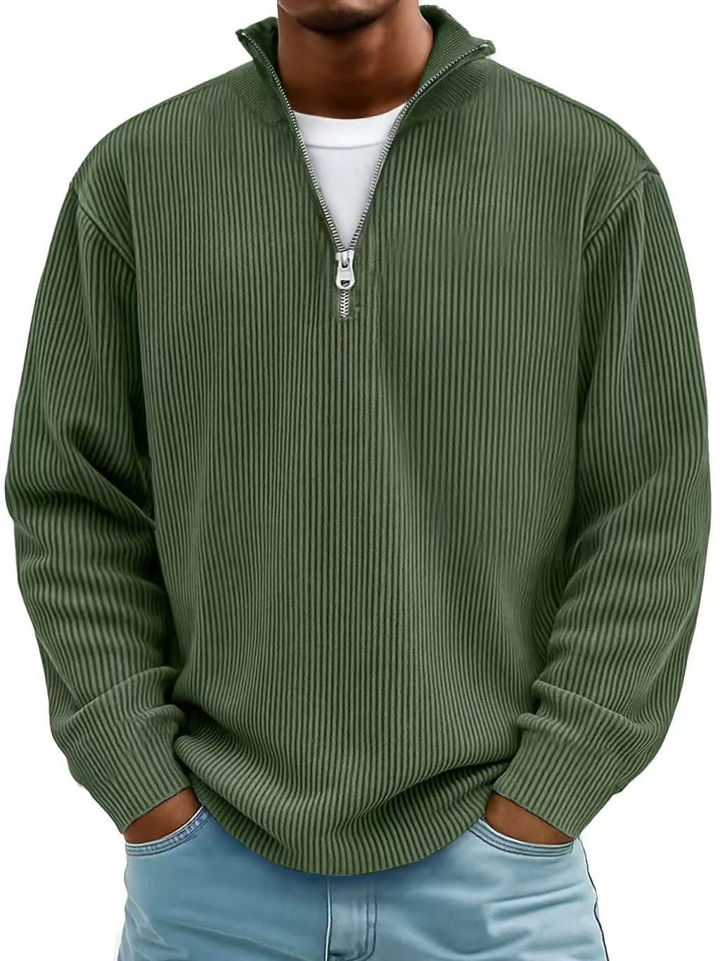 Marc Ribbed Zip-Neck Jumper
