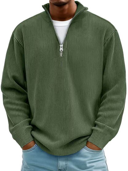 Marc Ribbed Zip-Neck Jumper