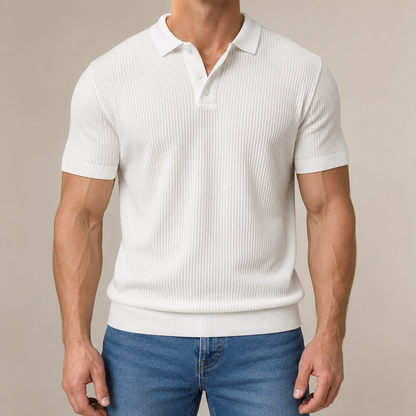 Italia Premium Textured Knit Polo Shirt