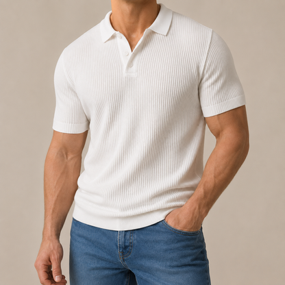 Italia Premium Textured Knit Polo Shirt