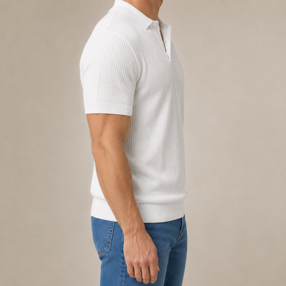 Italia Premium Textured Knit Polo Shirt