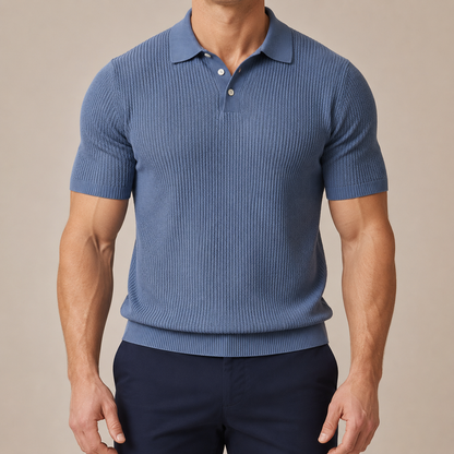 Italia Premium Textured Knit Polo Shirt
