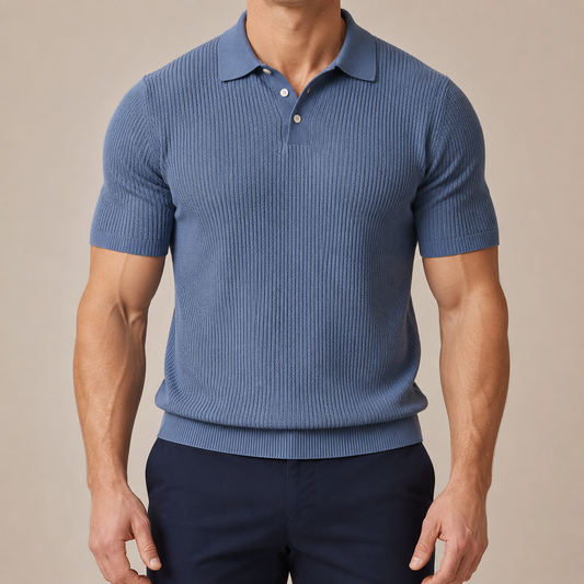 Italia Premium Textured Knit Polo Shirt