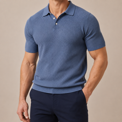 Italia Premium Textured Knit Polo Shirt