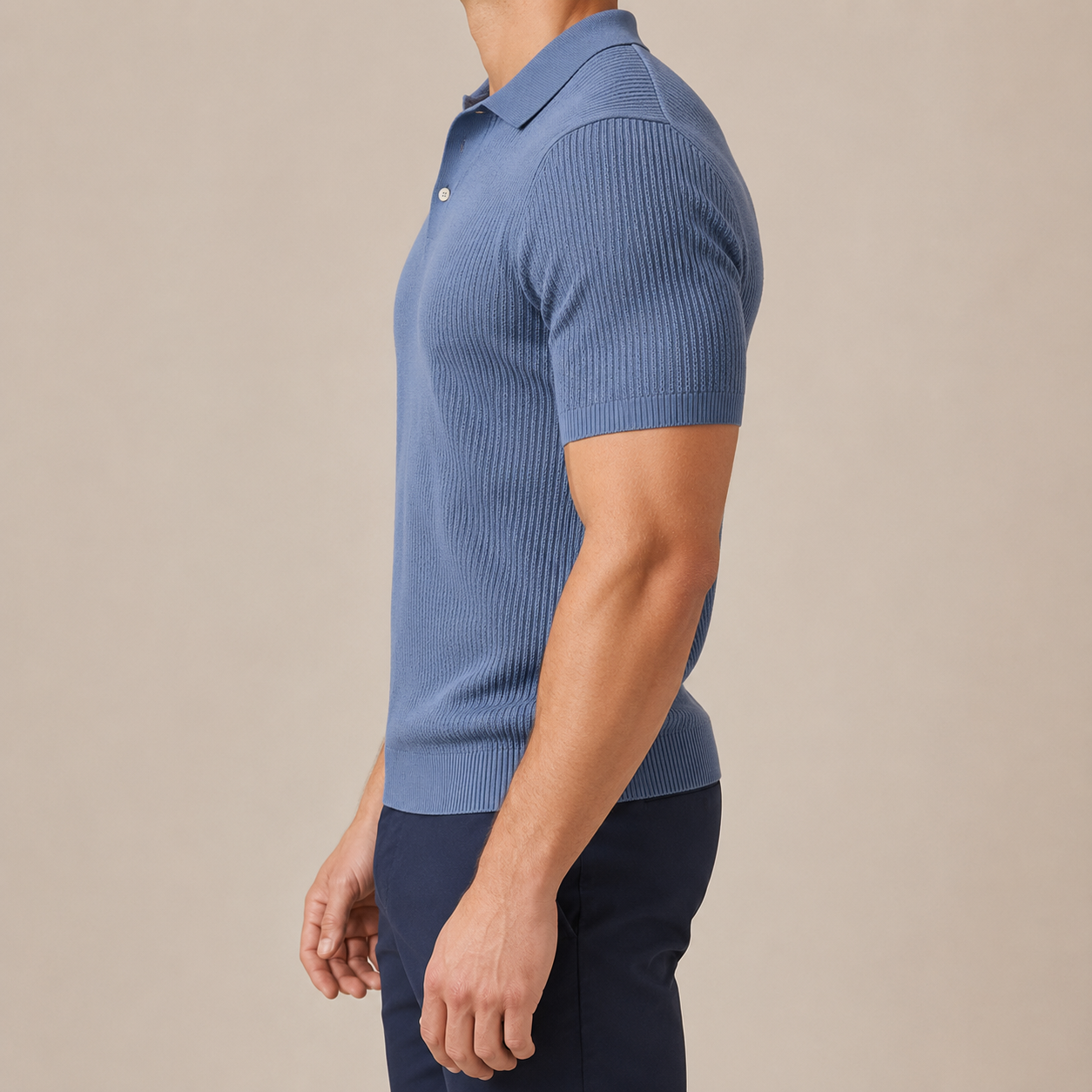 Italia Premium Textured Knit Polo Shirt