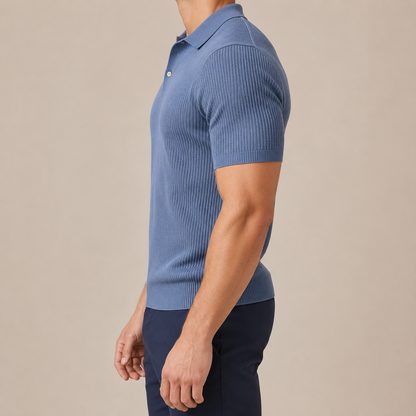 Italia Premium Textured Knit Polo Shirt