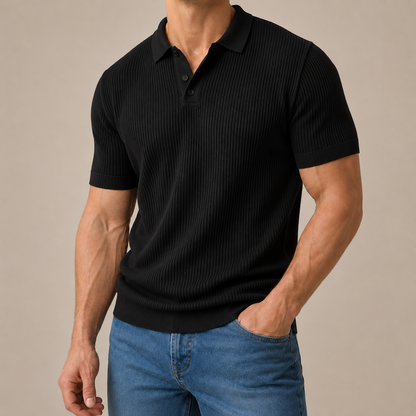 Italia Premium Textured Knit Polo Shirt