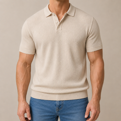 Italia Premium Textured Knit Polo Shirt