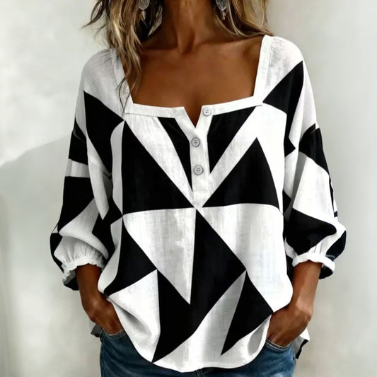 Onyx Geometric Blouse