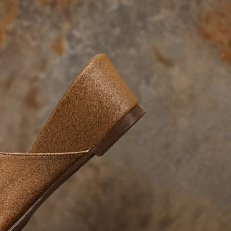 Viena Square-Toe Leather Mules