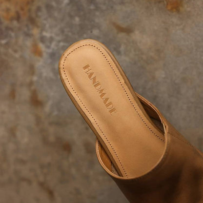 Viena Square-Toe Leather Mules