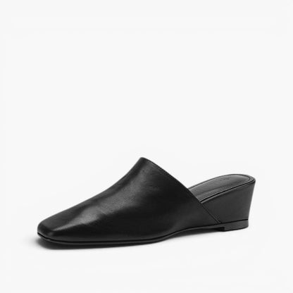 Viena Square-Toe Leather Mules