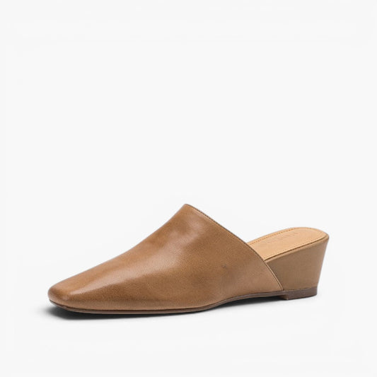 Viena Square-Toe Leather Mules