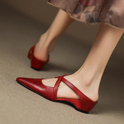 Aura Genuine Leather Mules