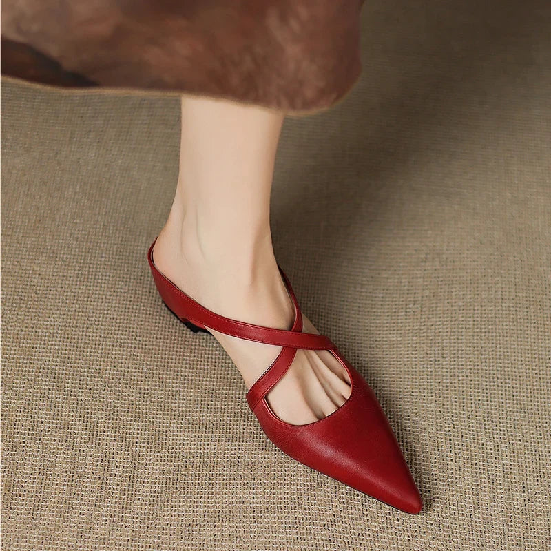 Aura Genuine Leather Mules