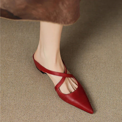 Aura Genuine Leather Mules