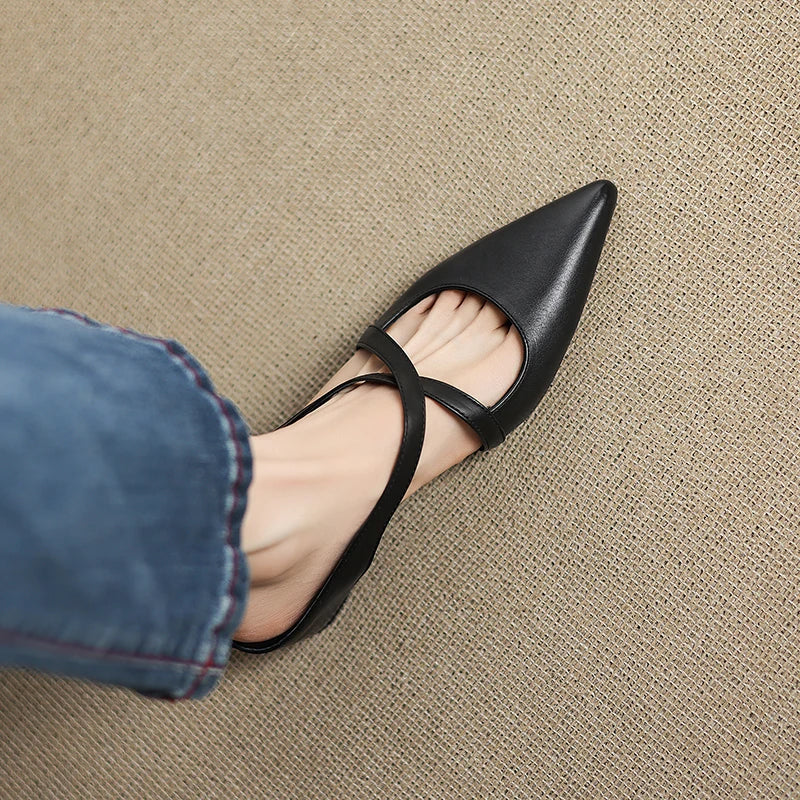 Aura Genuine Leather Mules