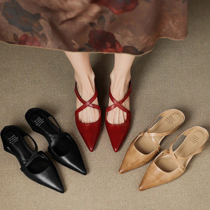 Aura Genuine Leather Mules