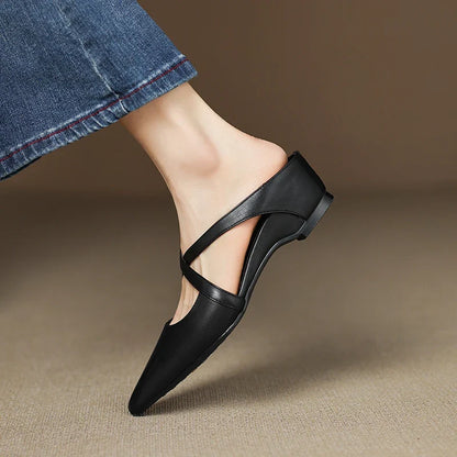 Aura Genuine Leather Mules