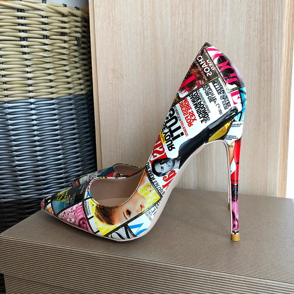 Retro Magazine Stiletto Pumps
