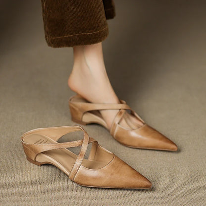 Aura Genuine Leather Mules