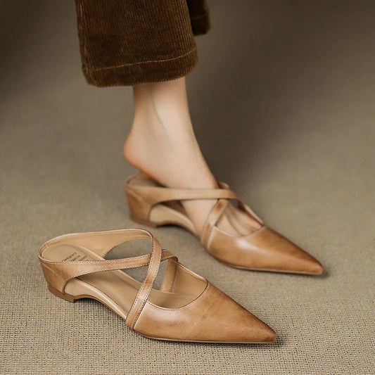 Aura Genuine Leather Mules