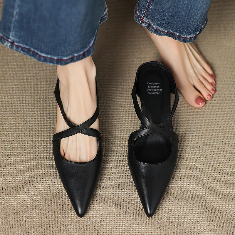 Aura Genuine Leather Mules