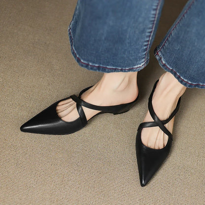 Aura Genuine Leather Mules