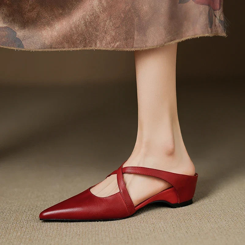Aura Genuine Leather Mules