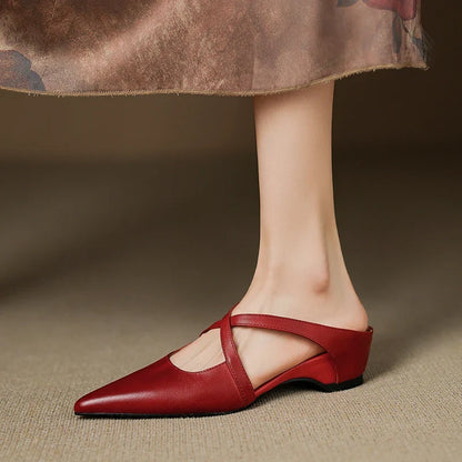 Aura Genuine Leather Mules